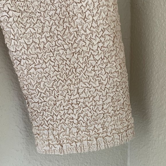 4/$25 Betas Choice‎ Cardigan Crinkle Accordion Pleated Texture Gold Open Front - Picture 11 of 12